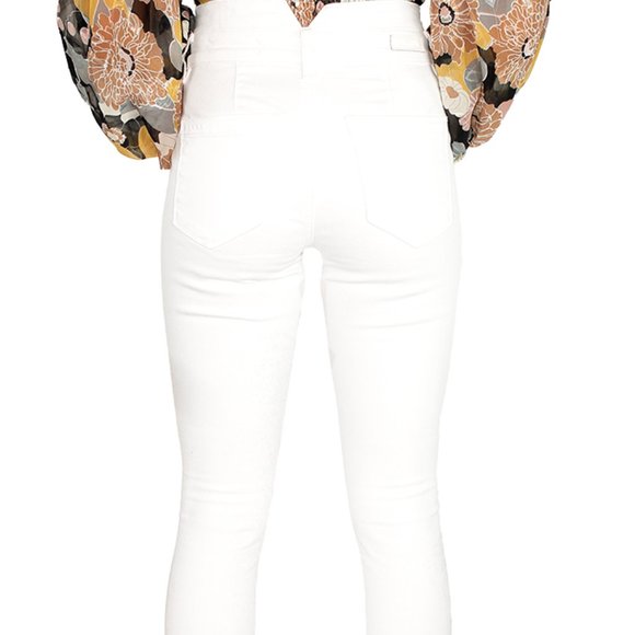 BlankNYC White Skinny Jeans, button front - Picture 3 of 4